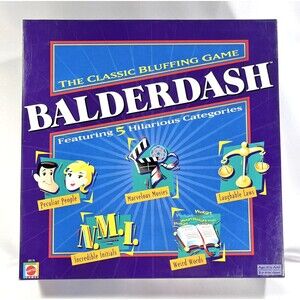 Balderdash The Classic Bluffing Board Game by Mattel 2003 B9176 Complete